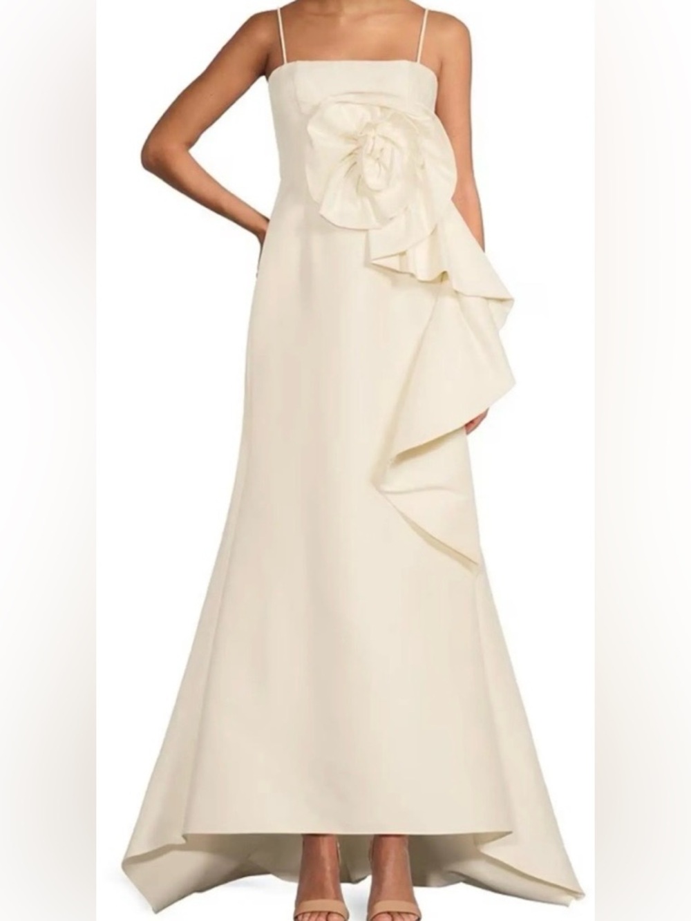 Muse by Marchesa.,cream  Strapless Gown with Oversized Rosette